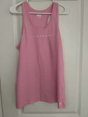Nike Livestrong Pink Ribbed Racerback Tank Top Size XL